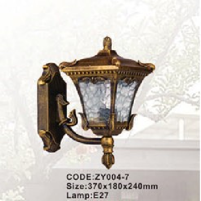 CODE: ZY004-7: Đèn gắn tường ngoài trời - KT: 370mm x 180mm x 240mm - Đèn E27 x 1 bóng