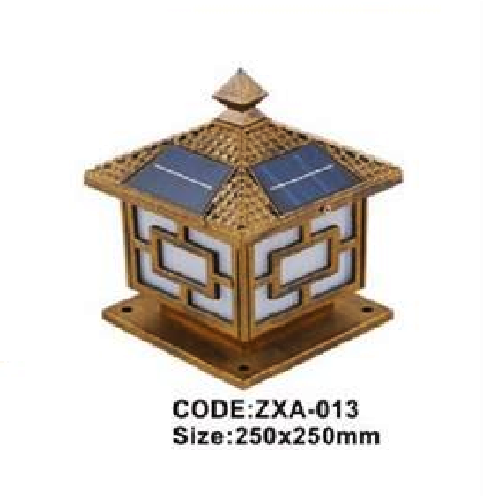 CODE: ZXA  - 013: Đèn gắn đầu trụ NLMT - KT: L250mm x H250mm - Đèn LED