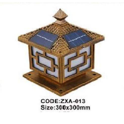 CODE: ZXA - 013: Đèn gắn đầu trụ NLMT - KT: L300mm x H300mm - Đèn LED