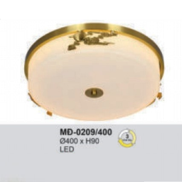 AN - MĐ - 0209/400: Đèn ốp trần đồng - KT: Ø400mm x H90mm - Đèn LED đổi 3 màu