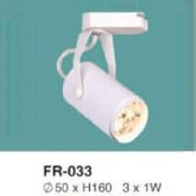 FR-033: Đèn rọi ray LED 3 x 1W - KT: Ø50mm x H160mm - Ánh sáng trắng/vàng