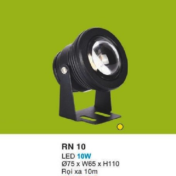 HF - RN 10 VÀNG LED 10W: Đèn pha ngoài trời LED 10W - KT: Ø75mm x W65mm x H110mm - Ánh sáng Vàng