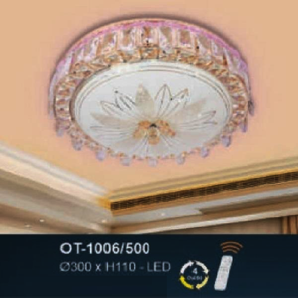 AN - OT - 1006/500: Đèn áp trần LED - KT: Ø500mm x H110mm - Đèn  LED đổi 3 màu - Remote