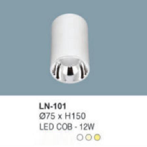 LN - 101: Đèn lon LED COB 12W gắn nổi, 1 chế độ ánh sáng (trắng/trung tính/vàng)