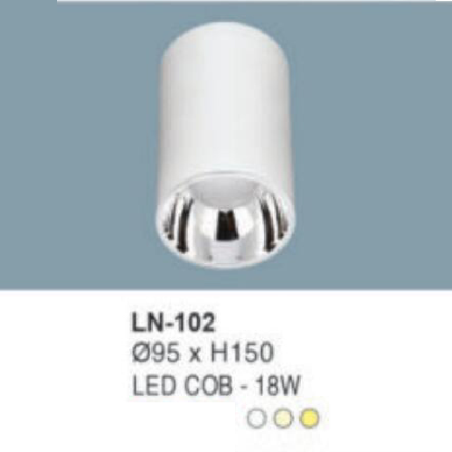 LN - 102: Đèn lon LED COB 18W gắn nổi, 1 chế độ ánh sáng (trắng/trung tính/vàng)