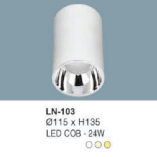 LN - 103: Đèn lon LED COB 24W gắn nổi, 1 chế độ ánh sáng (trắng/trung tính/vàng)