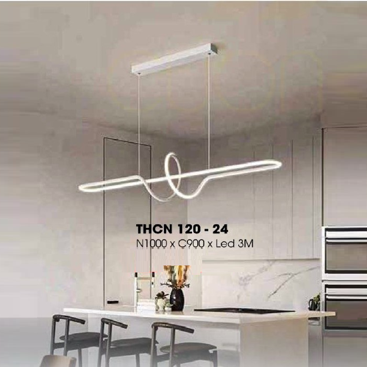 THCN 120-24: Đèn thả ngang LED - KT: L1000mm x H900mm - Đèn LED đổi 3 màu