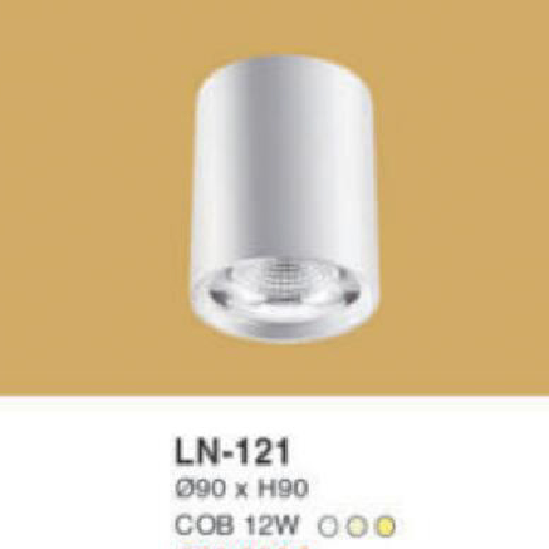 LN - 121: Đèn lon LED COB 12W gắn nổi, 1 chế độ ánh sáng (trắng/trung tính/vàng)