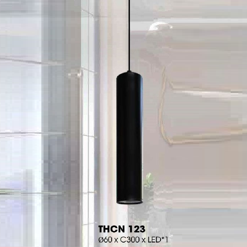 THCN 123 : Đèn thả ống đơn - KT: Ø60mm x H300mm -  Bóng đèn LED x 1