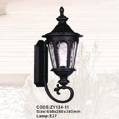 CODE: ZY124 -11: Đèn gắn tường ngoài trời - KT: 650mm x 280mm x 340mm - Đèn E27 x 1 bóng