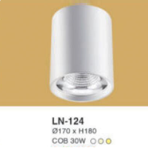 LN - 124: Đèn lon LED COB 30W gắn nổi, 1 chế độ ánh sáng (trắng/trung tính/vàng)