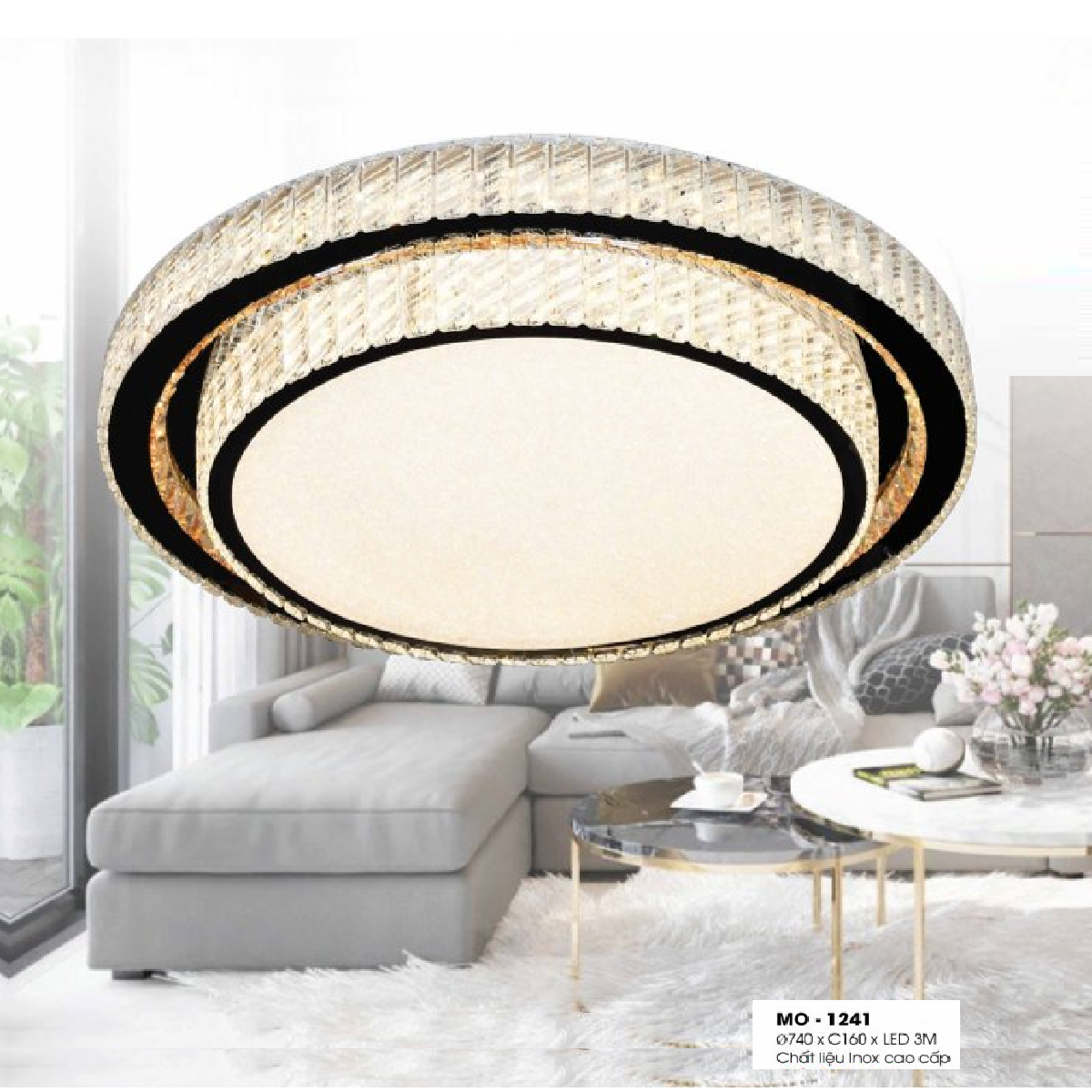 MO - 1241: Đèn áp trần LED - KT: Ø740mm x H160mm - Đèn LED 3M