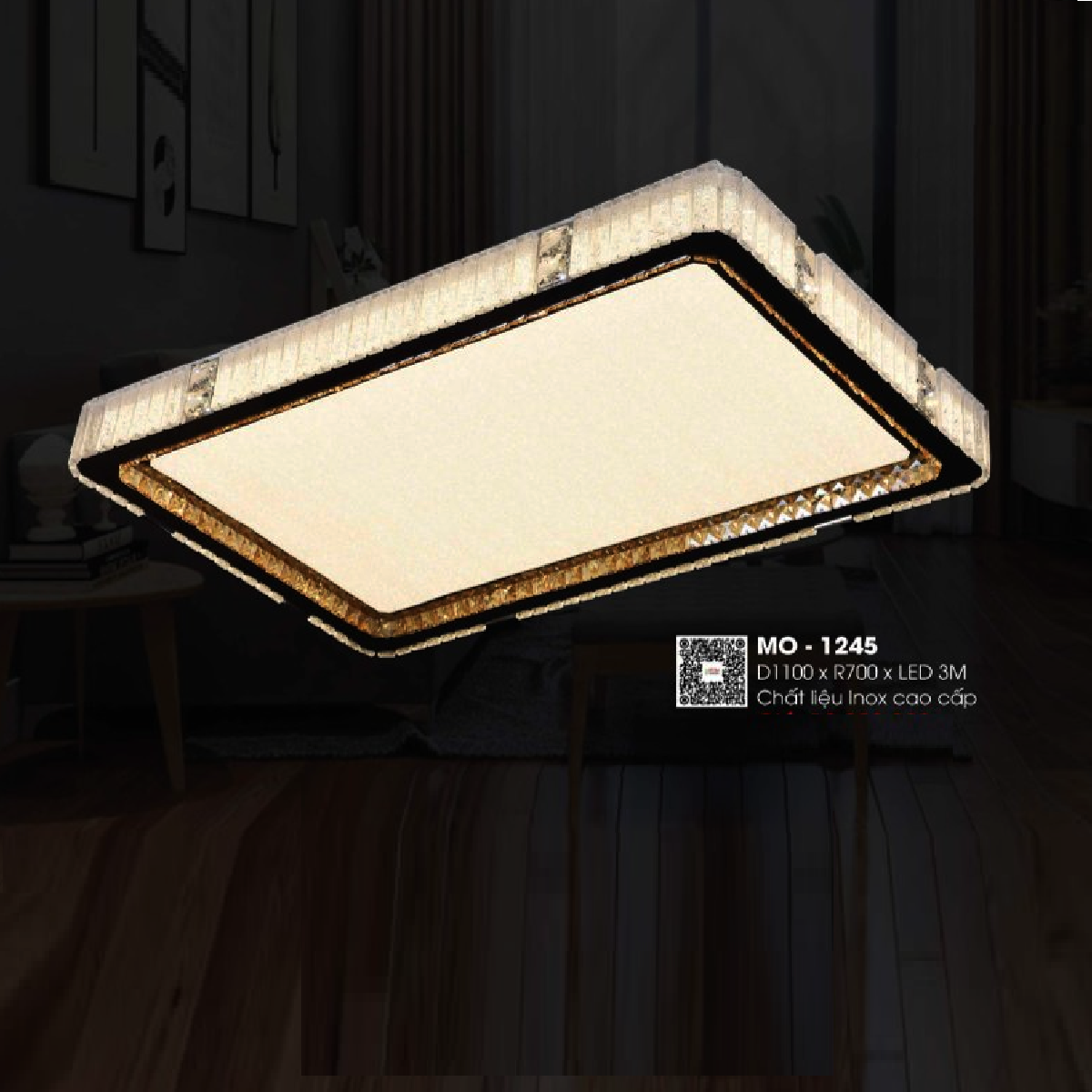 MO - 1245: Đèn áp trần chữ nhật Phale - KT: L1100mm x W700mm - Đèn LED 3M