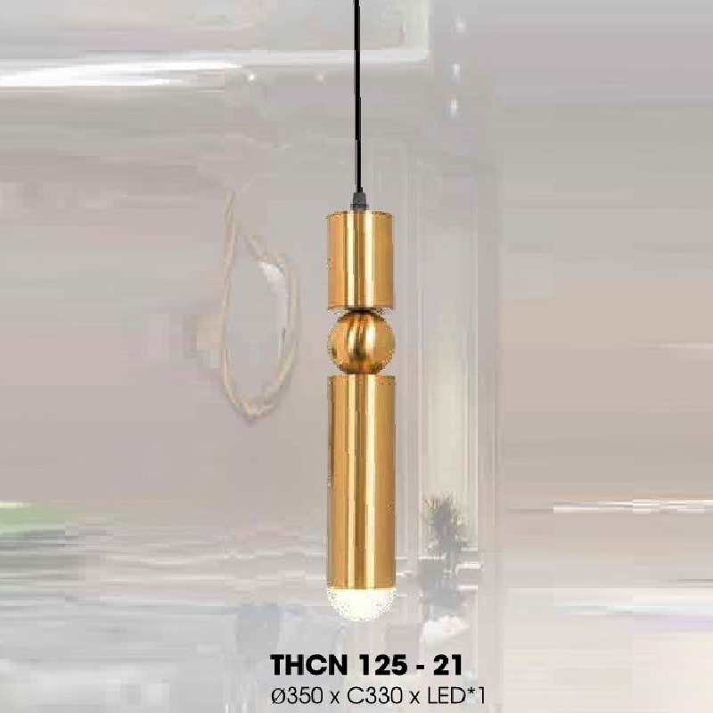 THCN 125 - 21: Đèn thả ống đơn - KT: Ø350mm x H330mm - Đèn LED x 1 bóng