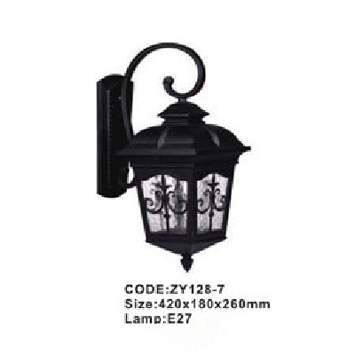 CODE: ZY128-7: Đèn gắn tường ngoài trời - KT: 420mm x 180mm x 260mm - Đèn E27 x 1 bóng