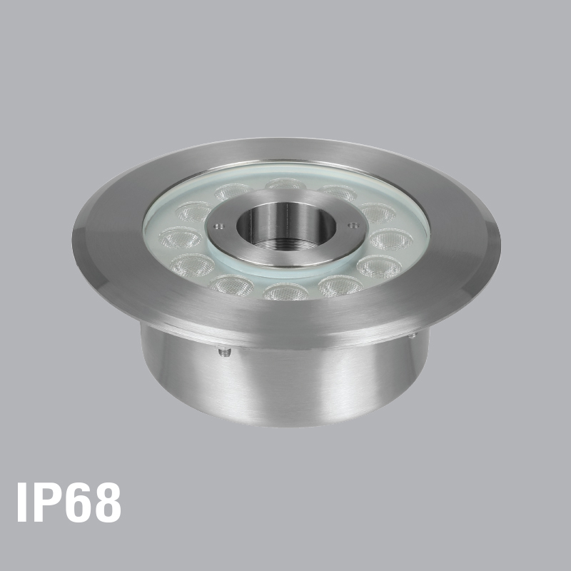 LUG2 - 12T/12V: Đèn LED âm sàn trên bờ 12W - IP 68 -  KT: Ø180mm x H80mm - Lỗ khoét: Ø126mm - Ánh sáng trắng/vàng