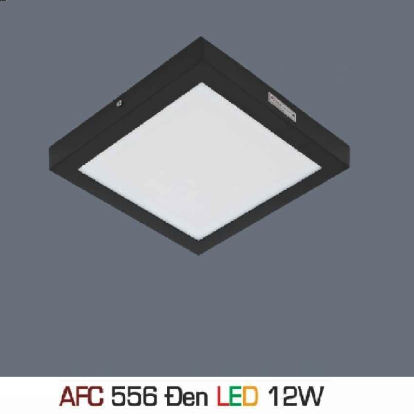 AFC 556 Đen LED 12W: Đèn LED vuông ốp nổi  vỏ đen 12W - KT: Ø180mm x 180mm x H35mm - Ánh sáng trắng/ vàng/trung tính