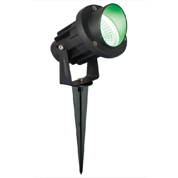 E - GC - 13: Đèn pha LED COB 5W ( Đèn pha ghim cỏ) - KT: Ø80mm x H280mm - Ánh sáng Xanh dương/Xanh lá/Đỏ