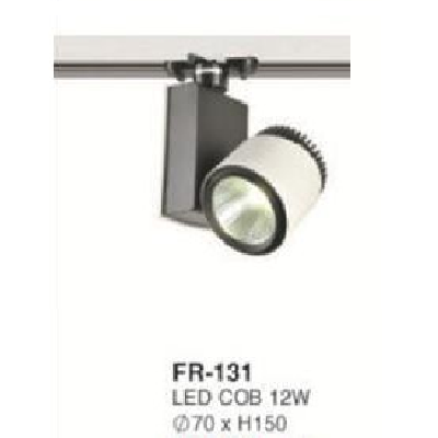 FR-131: Đèn rọi ray LED COB 12W - KT: Ø70mm x H150mm - Ánh sáng trắng/vàng