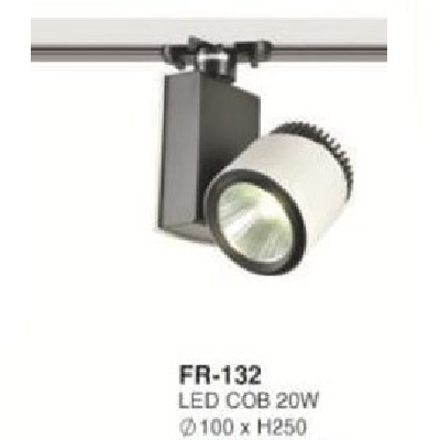 FR-132: Đèn rọi ray LED COB 20W - KT: Ø100mm x H250mm - Ánh sáng trắng/vàng