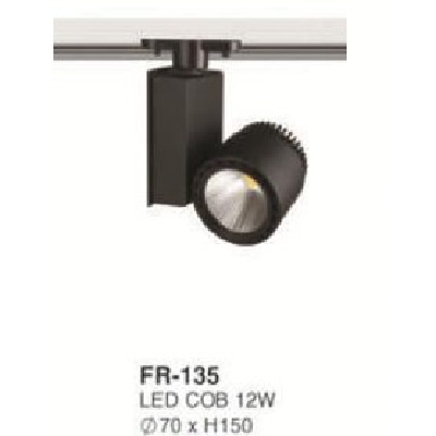 FR-134: Đèn rọi ray LED COB 12W - KT: Ø70mm x H150mm - Ánh sáng trắng/vàng