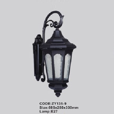 CODE: ZY135-9: Đèn gắn tường ngoài trời - KT: 605mm x 250mm x 330mm - Đèn E27 x 1 bóng