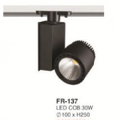 FR-137: Đèn rọi ray LED COB 30W - KT: Ø100mm x H250mm - Ánh sáng trắng/vàng