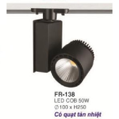 FR-138: Đèn rọi ray LED COB 50W - KT: Ø100mm x H250mm - Ánh sáng trắng/vàng