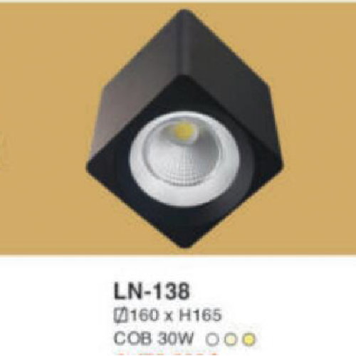 LN - 138: Đèn lon LED COB 30W  vuông gắn nổi, 1 chế độ ánh sáng (trắng/trung tính/vàng)