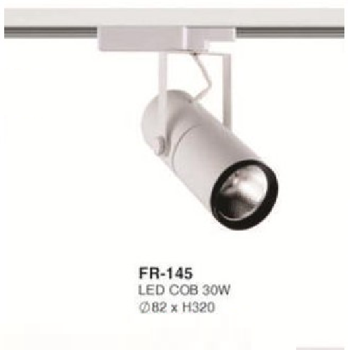 FR-145: Đèn rọi ray LED COB 30W - KT: Ø82mm x H320mm - Ánh sáng Trắng/Vàng/Trung tính