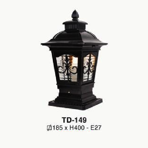 EU - TD - 149: Đèn gắn đầu trụ - KT: 185mm x 185mm x H400mm - Bóng đèn E27 x 1
