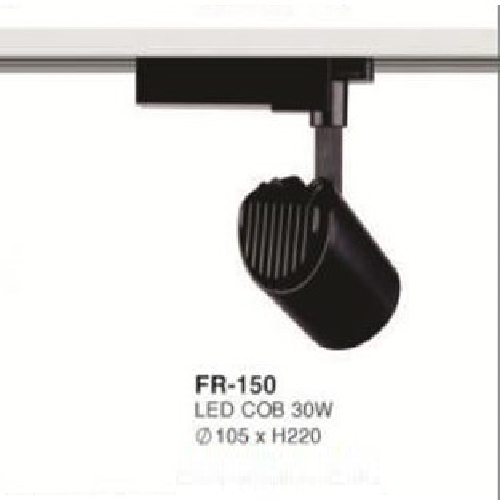 FR-150: Đèn rọi ray LED COB 30W - KT: Ø105mm x H220mm - Ánh sáng Trắng/Vàng/Trung tính