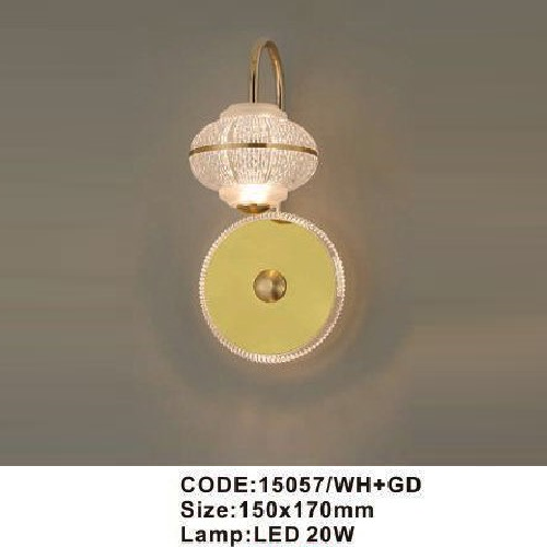 CODE: 15057/WH+GD: Đèn gắn tường LED - KT: 150mm x 170mm - Đèn LED 20W