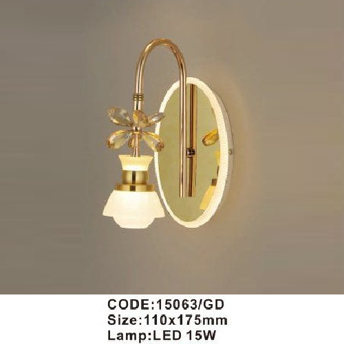 CODE: 15063/GD: Đèn gắn tường LED - KT: 110mm x 175mm - Đèn LED15W