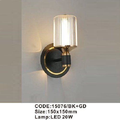 CODE: 15076/BK + GD: Đèn gắn tường LED - KT: 150mm x 150mm - Đèn LED 20W