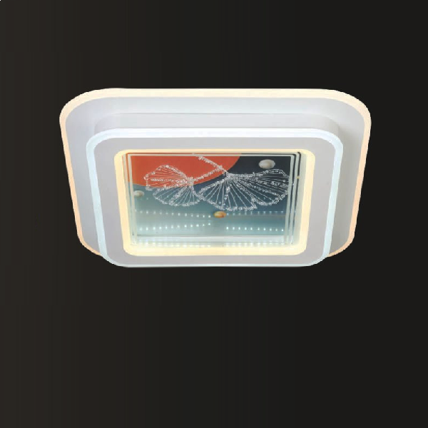 VE - MT - 1525F: Đèn ốp trần LED - KT: L500mm x W500mm x H100mm - Đèn LED đổi 3 màu - Remote
