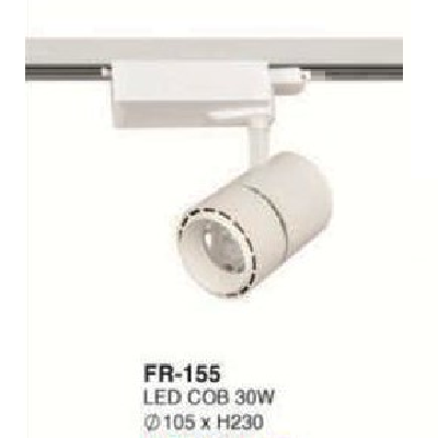 FR-155: Đèn rọi ray LED COB 30W - KT: Ø105mm x H230mm - Ánh sáng trắng/vàng