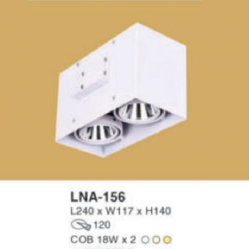 LNA -156: Đèn lon đôi LED COB 18W x 2, gắn âm hoặc nổi, 1 chế độ ánh sáng ( trắng/trung tính/vàng)