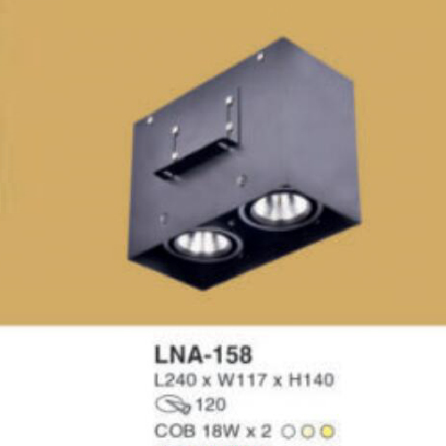 LNA -158: Đèn lon đôi LED COB 18W x 2, gắn âm hoặc nổi, 1 chế độ ánh sáng ( trắng/trung tính/vàng)