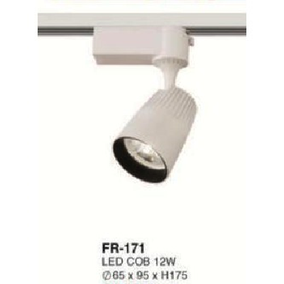 FR-171: Đèn rọi ray LED COB 12W - KT: Ø65mm x 95mm x H175mm - Ánh sáng trắng/vàng