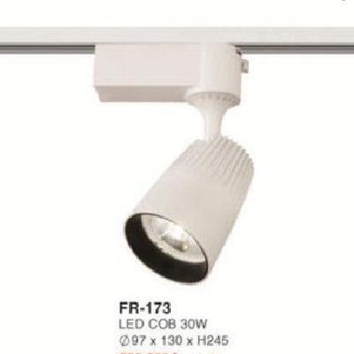 FR-173: Đèn rọi ray LED COB 30W - KT: Ø97mm x 130mm x H245mm - Ánh sáng trắng/vàng