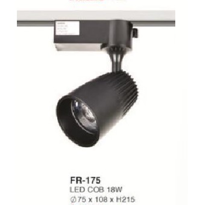 FR-175: Đèn rọi ray LED COB 18W - KT: Ø75mm x 108mm x H215mm - Ánh sáng trắng/vàng