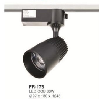 FR-176: Đèn rọi ray LED COB 30W - KT: Ø97mm x 130mm x H245mm - Ánh sáng trắng/vàng