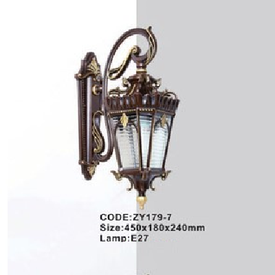CODE: ZY179-7: Đèn gắn tường ngoài trời - KT: 450mm x 180mm x 240mm - Đèn E27 x 1 bóng