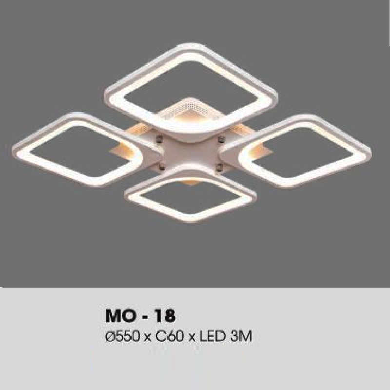 MO - 18: Đèn áp trần vuông LED - KT: L550mm x W550mm x H60mm - Đèn LED đổi 3 màu