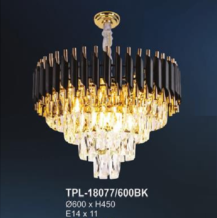 AN - TPL - 18077/600BK: Đèn thả Phale - KT: Ø600mm  x H450mm - Đèn E14 x 11 bóng