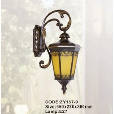 CODE: ZY187-9: Đèn gắn tường ngoài trời - KT: 650mm x 220mm x 360mm - Đèn E27 x 1 bóng