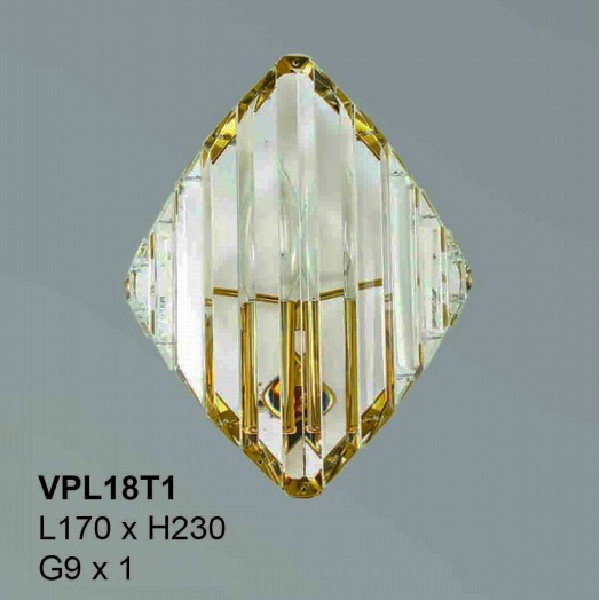 35 - VPL18T1: Đèn gắn tường Phale - KT: L170mm x H230mm - Bóng đèn G9 x 1 bóng