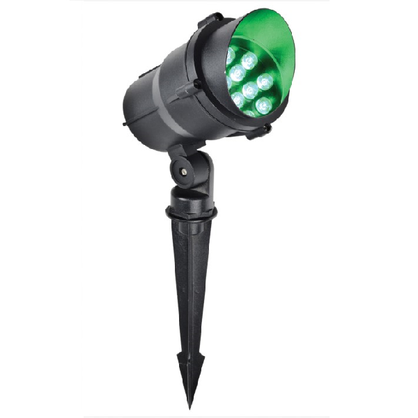E - GC - 19: Đèn pha LED 12W ( Đèn pha ghim cỏ) - KT: Ø130mm x H450mm - Ánh sáng Xanh dương/Xanh lá/Đỏ