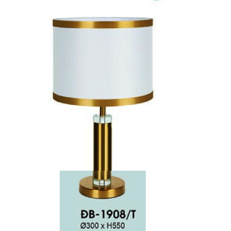HF - ĐB - 1908/T: Đèn bàn/đèn đầu giường chóa trắng - KT: Ø300mm x H550mm - Bóng đèn E27 x 1 bóng